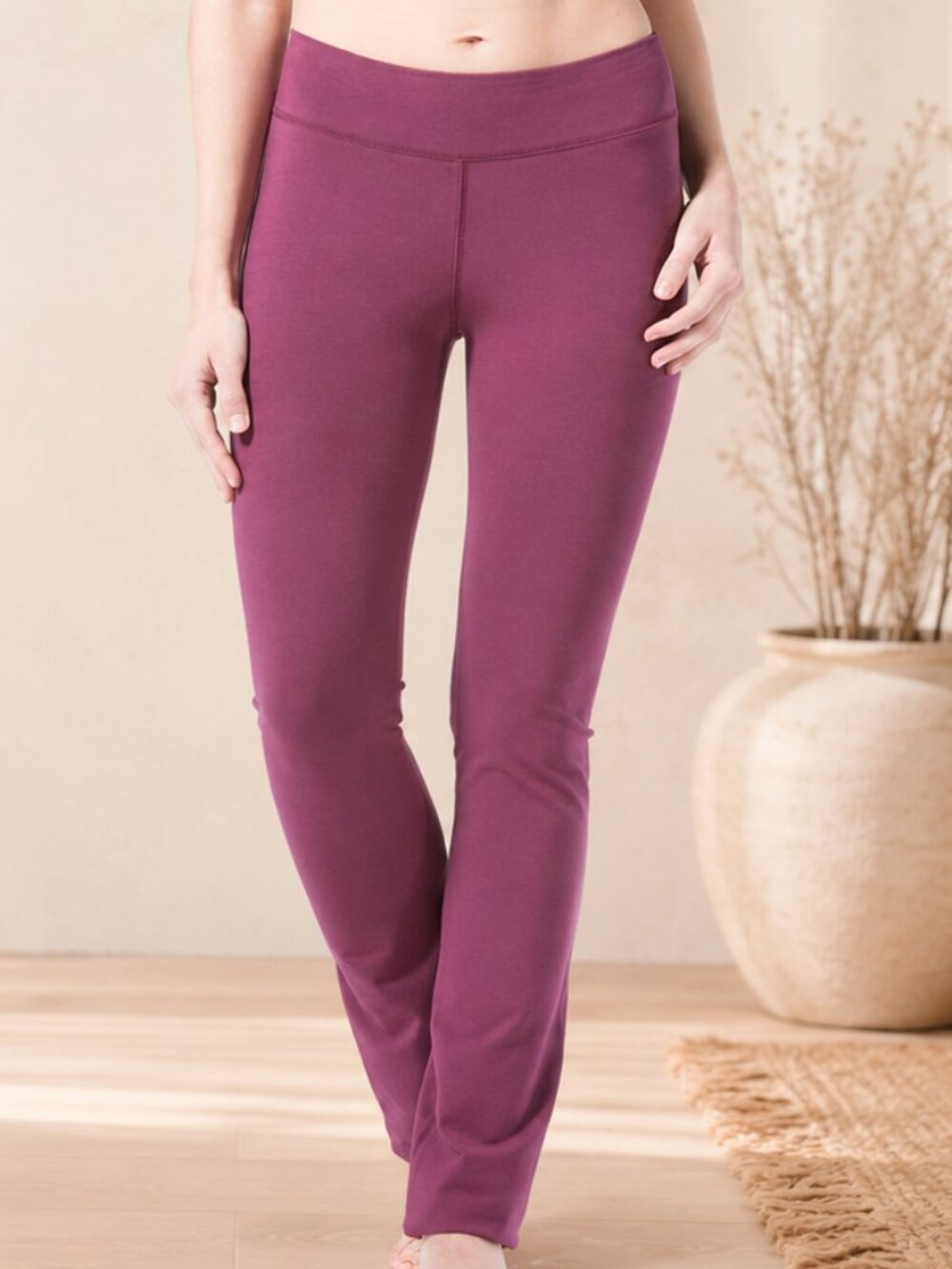Fishers Finery Women's Ecofabric Straight Leg Yoga Pant XS Wine